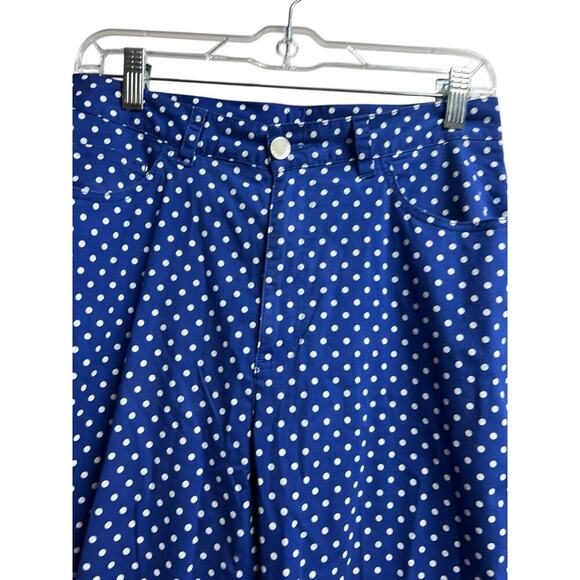 Lauren Jeans Co. Ralph Lauren Size 10 Blue White Polka Dot Capri Pants - Picture 2 of 13